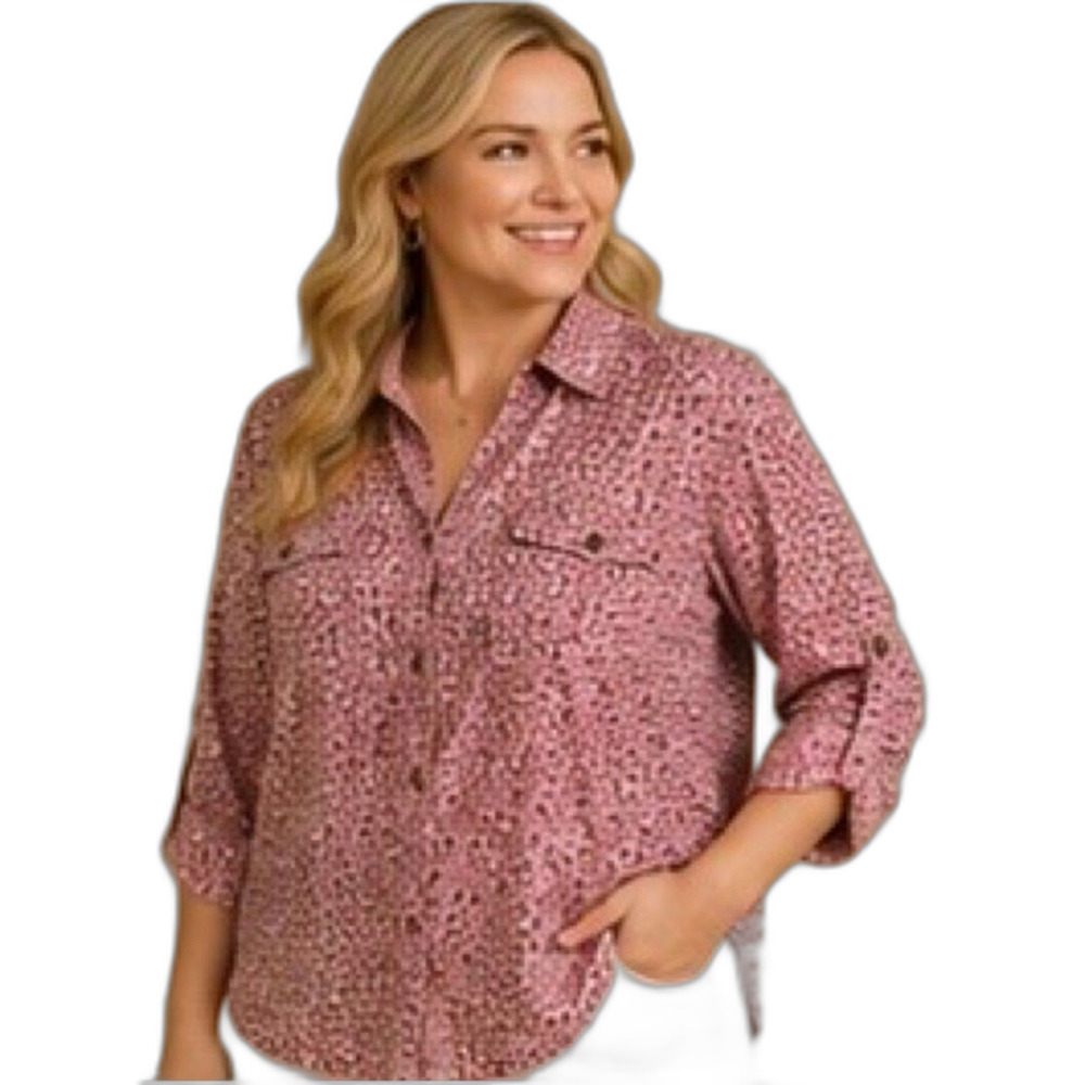 Hasting & Smith Pink - Dotted Pattern Button-Up Shirt - Size XL